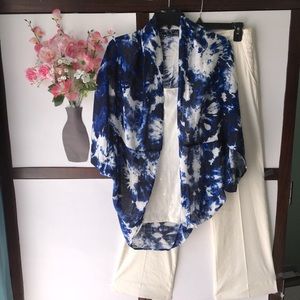 Blue and white kimono